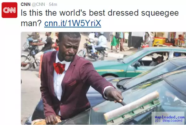 CNN features dapper car windscreen washer, Abdullahi Olatoyan, a Nigerian